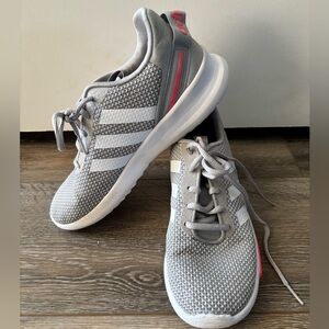 Adidas Girls Gray and Pink Sneakers